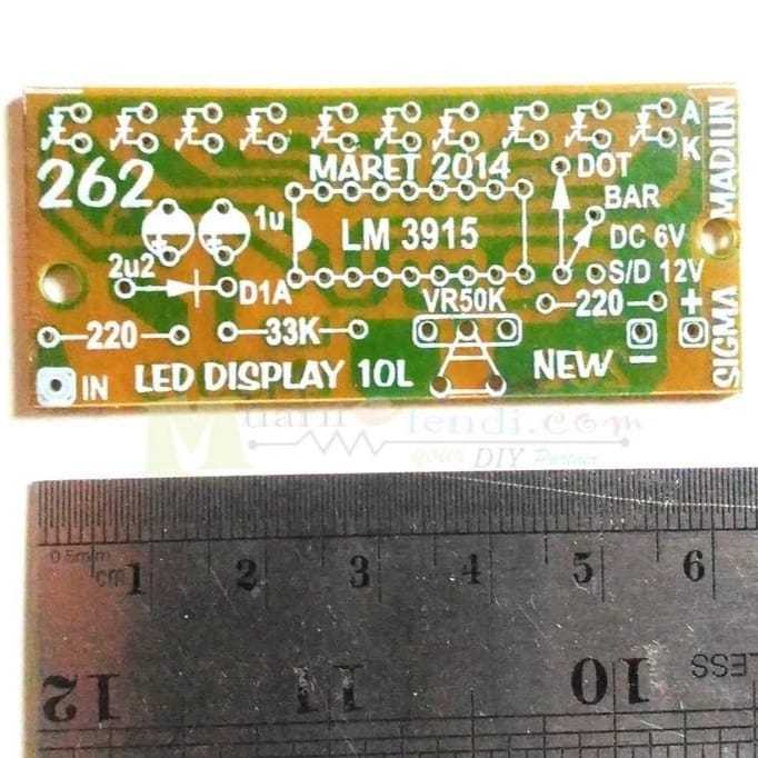 PCB VU DISPLAY LED MONO LM3915 3915 TIPE 262
