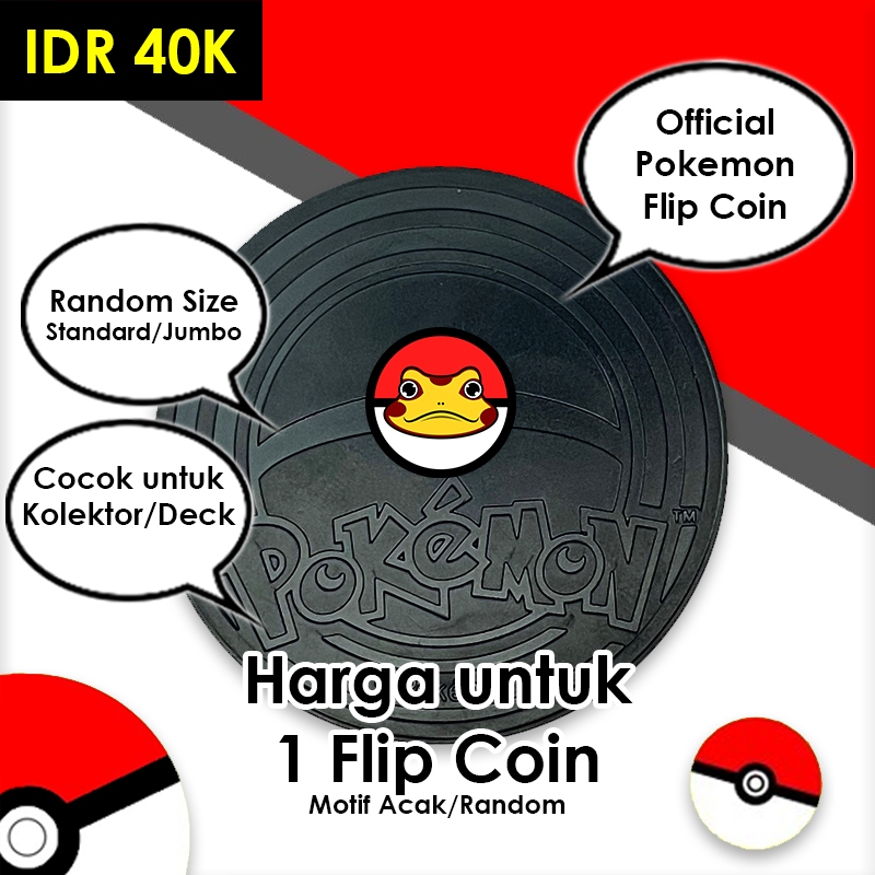 Paket Hemat Gacha FLIP COIN Koin Official Game Kartu Pokemon Indo English Japan
