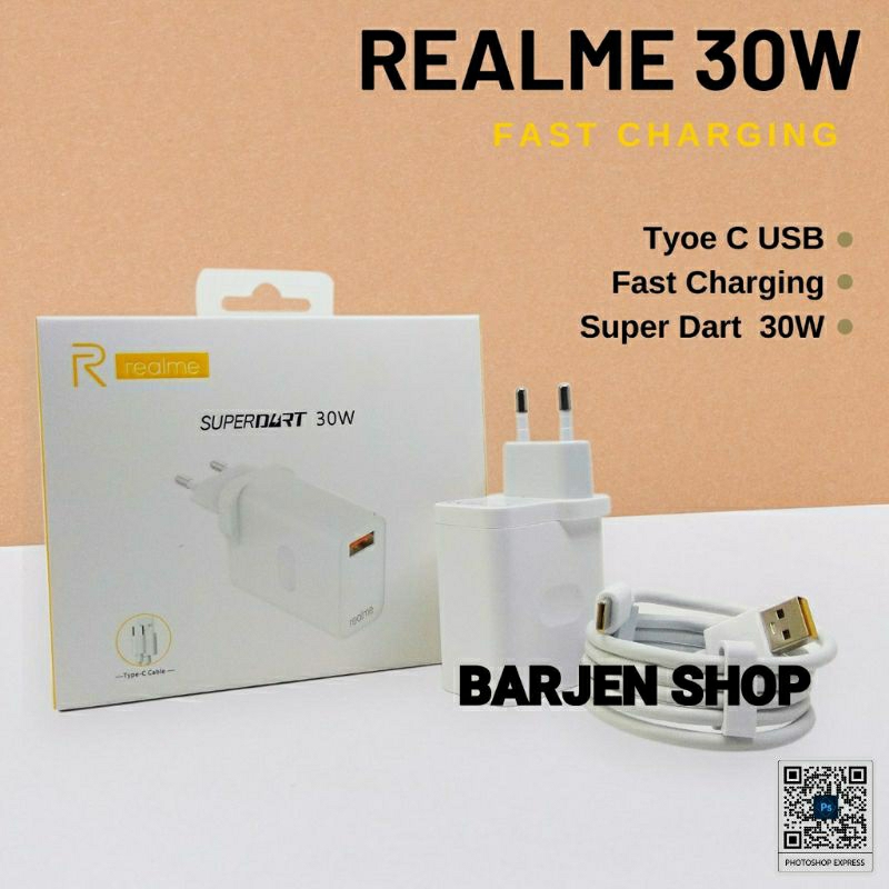 TRAVEL CHARGER REALME 30W Charger Realme type C ORIGINAL / REALME 5PRO 6 7 PRO N...