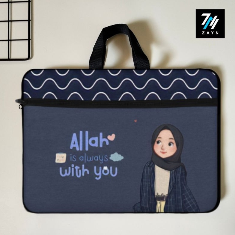 Terbaru Tas Laptop Jinjing UK 12 13 14 15 Inch  softcase leptop wanita remaja motif islami freedom P