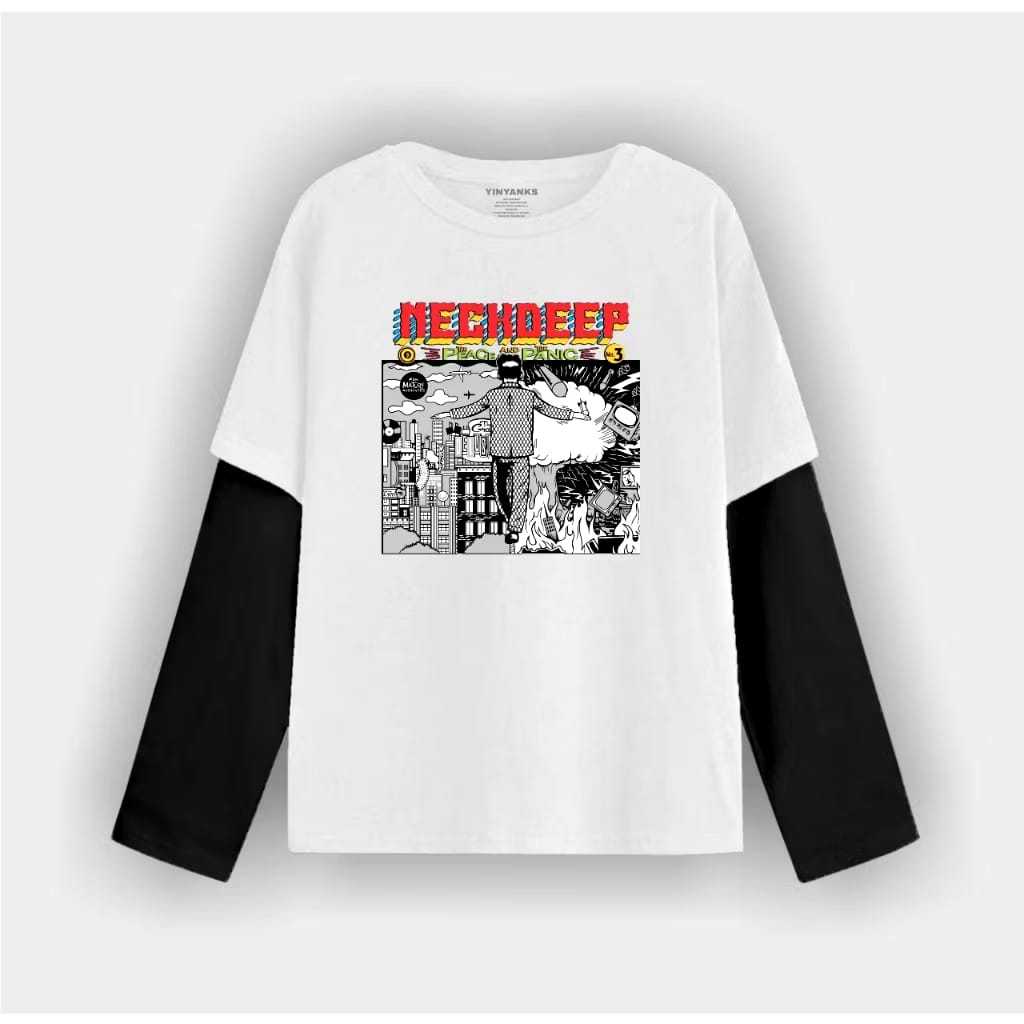 onthread clothing T-shirt Double layer neckdeep long sleeve kaos pria