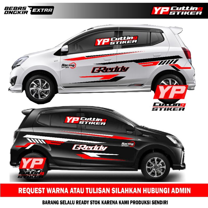 Sticker mobil ayla-agya Brio dll sticker list terlaris mobil ayla-agya sticker stripping mobil ayla-