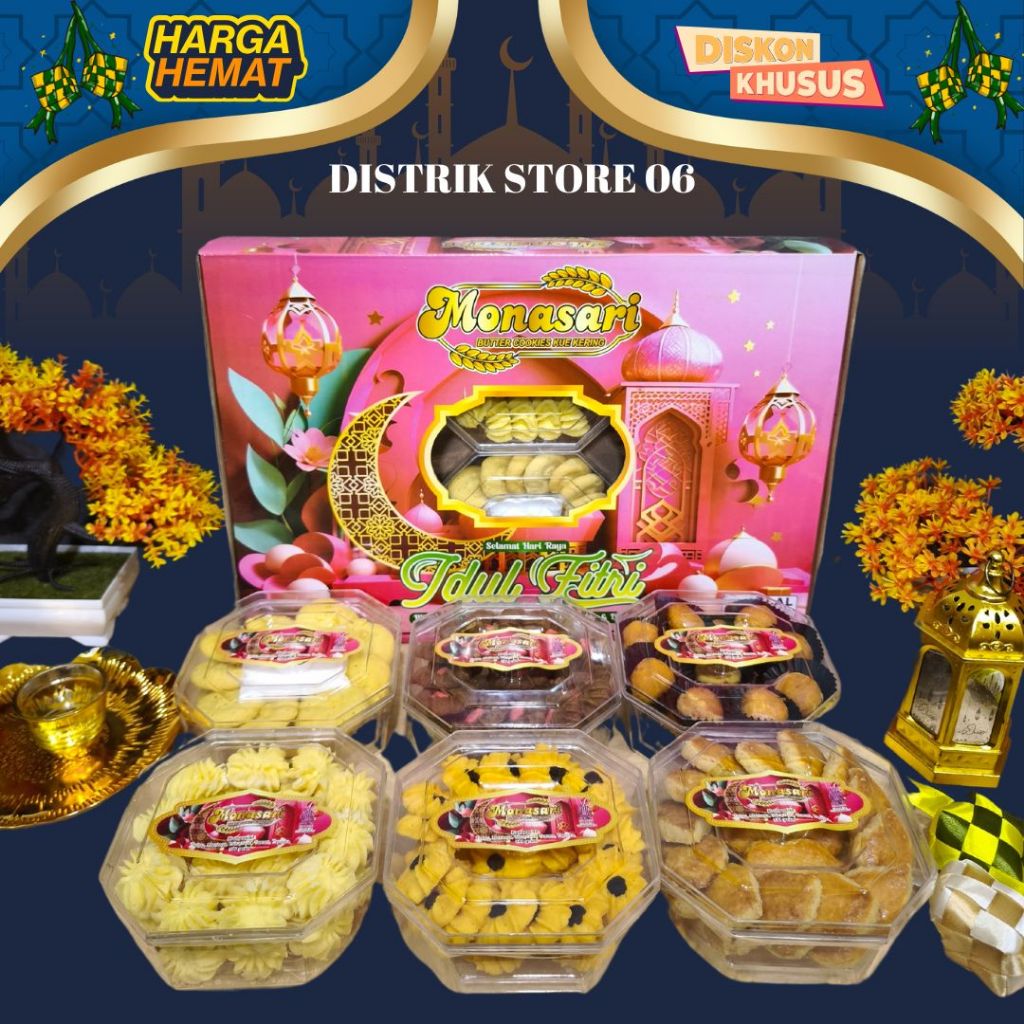 

kue lebaran isi 6 toples thr butter cockiees