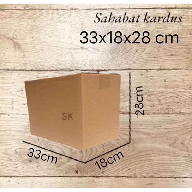 

kardus box Ukuran 33x18x28 cm single wall polos