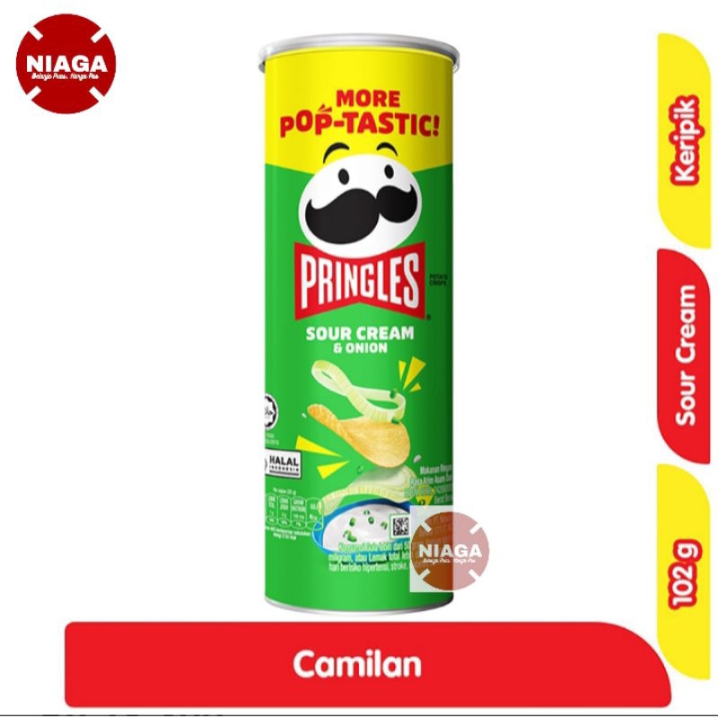 

Pringles Keripik Kentang Sour Cream &Onion Kaleng 102 g