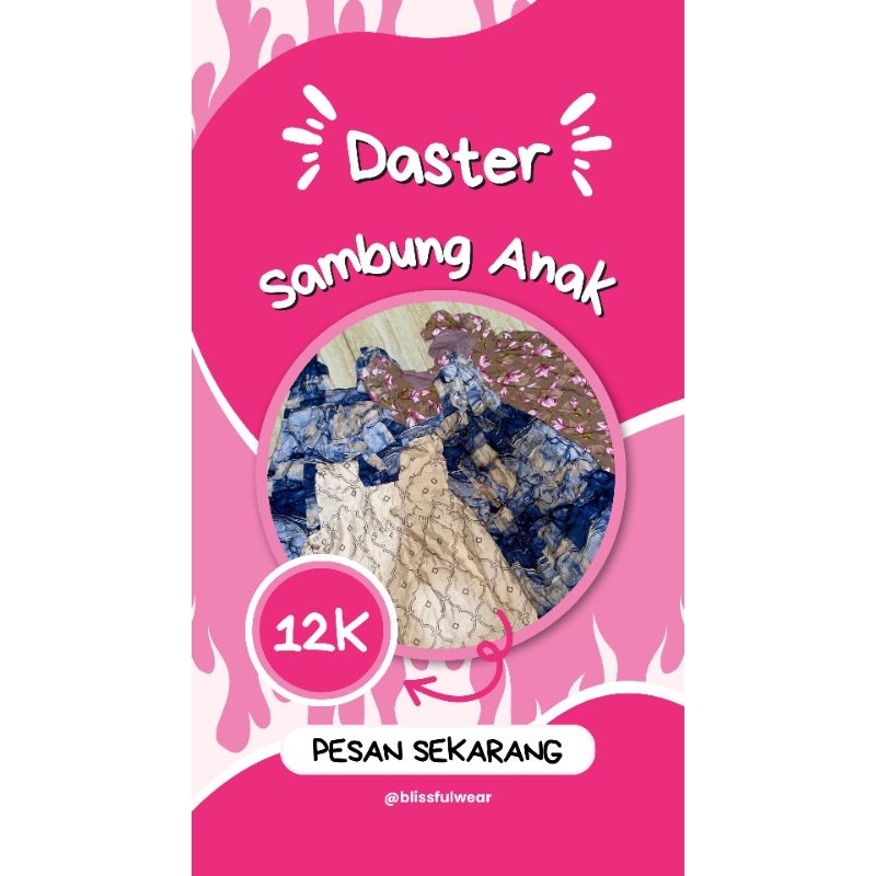 DASTER SAMBUNG ANAK OBRAS/ DASTER ANAK RAYON/ DASTER ANAK OBRAS/ DASTER SAMBUNG ANAK RAYON