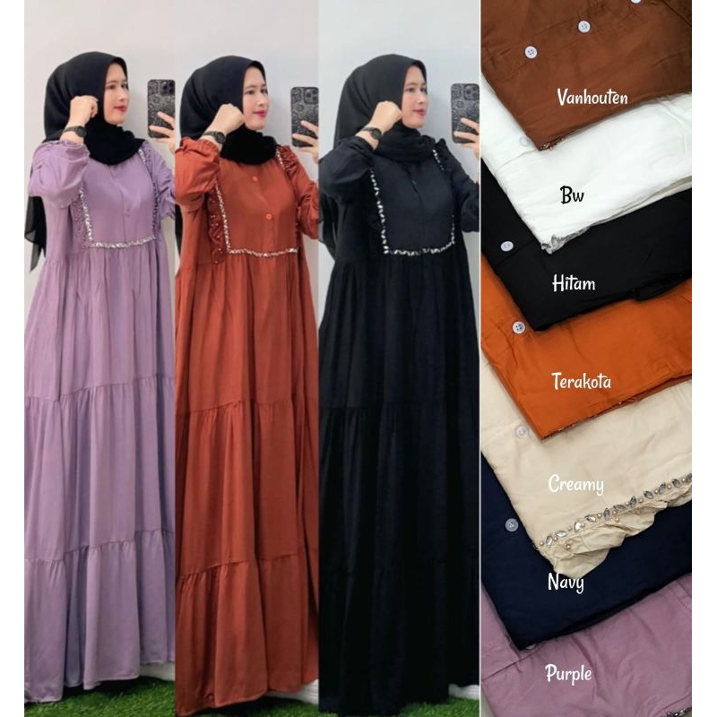 Gamis rayon twill mix payet/gamis rayon premium/gamis rayon twill