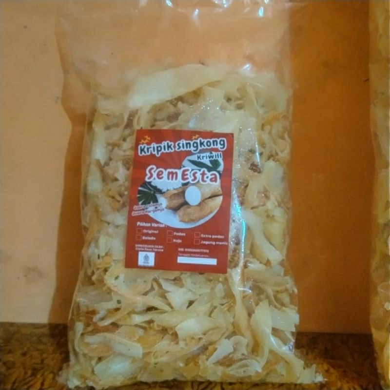 

KRIPIK SINGKONG KRIWIL RASA ORIGINAL GURIH ASIN KEMASAN 250gr MAKANAN RINGAN CEMILAN KEKINIAN