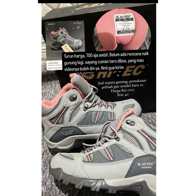 Sepatu gunung wanita women HI - TEC series Bryce II (Second)