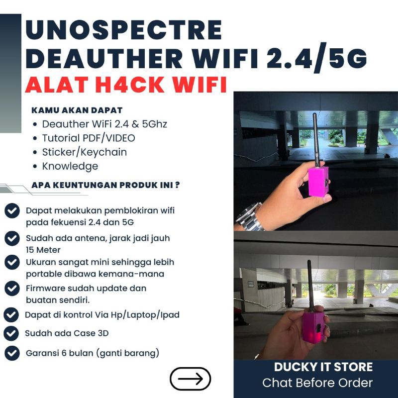 Uno Spectre | New Deauther WiFi 2.4& 5G - Alat Belajar H4CK
