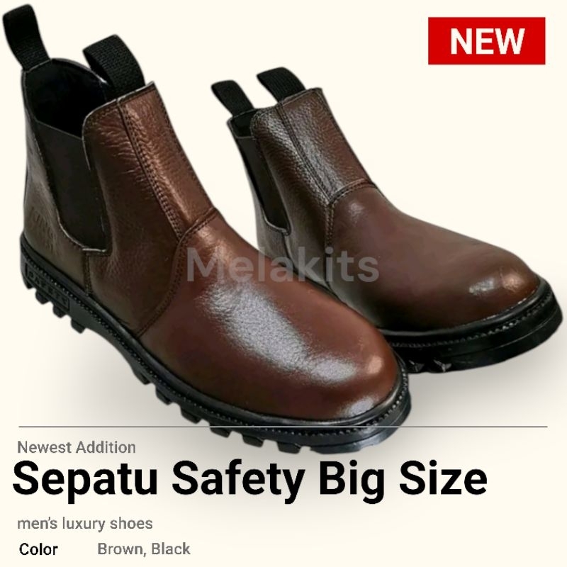 Sepatu Safety Ukuran Besar Ukuran Jumbo Sepatu Kulit Pria Sepatu Kulit Bengkel Sepatu Tambang Pabrik