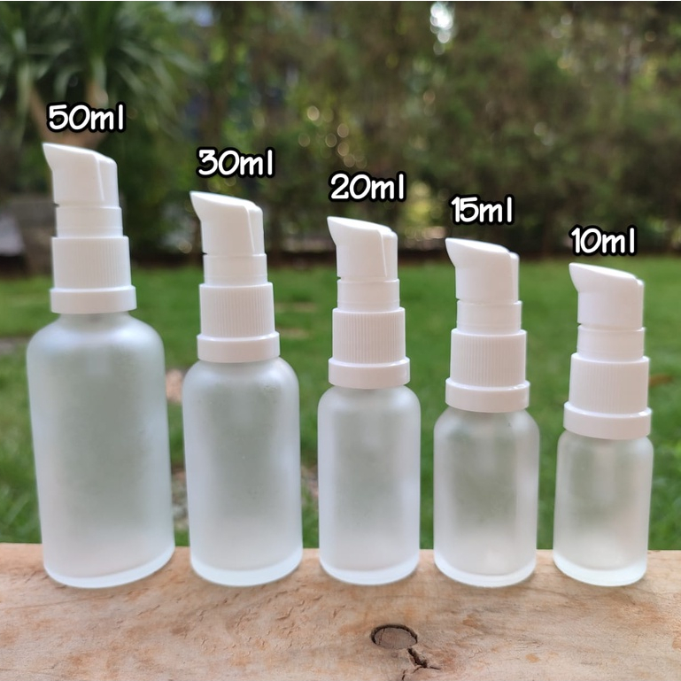 Botol 15ml  Toner Hair Tonic Glass Pump Treatment Botol Skincare Botol Serum Pump Botol Kaca Serum B