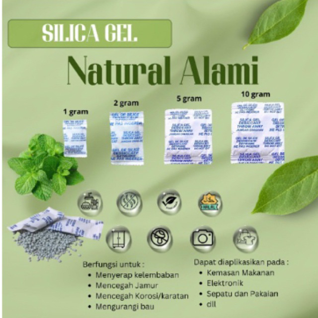

[1 kg] Silica Gel Natural Alami Food Grade 1gr 2gr 5gr 10gr Termurah