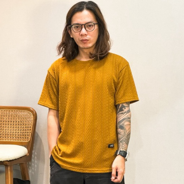 NRKY kaos distro pria polos bahan Wafle knit lengan pendek