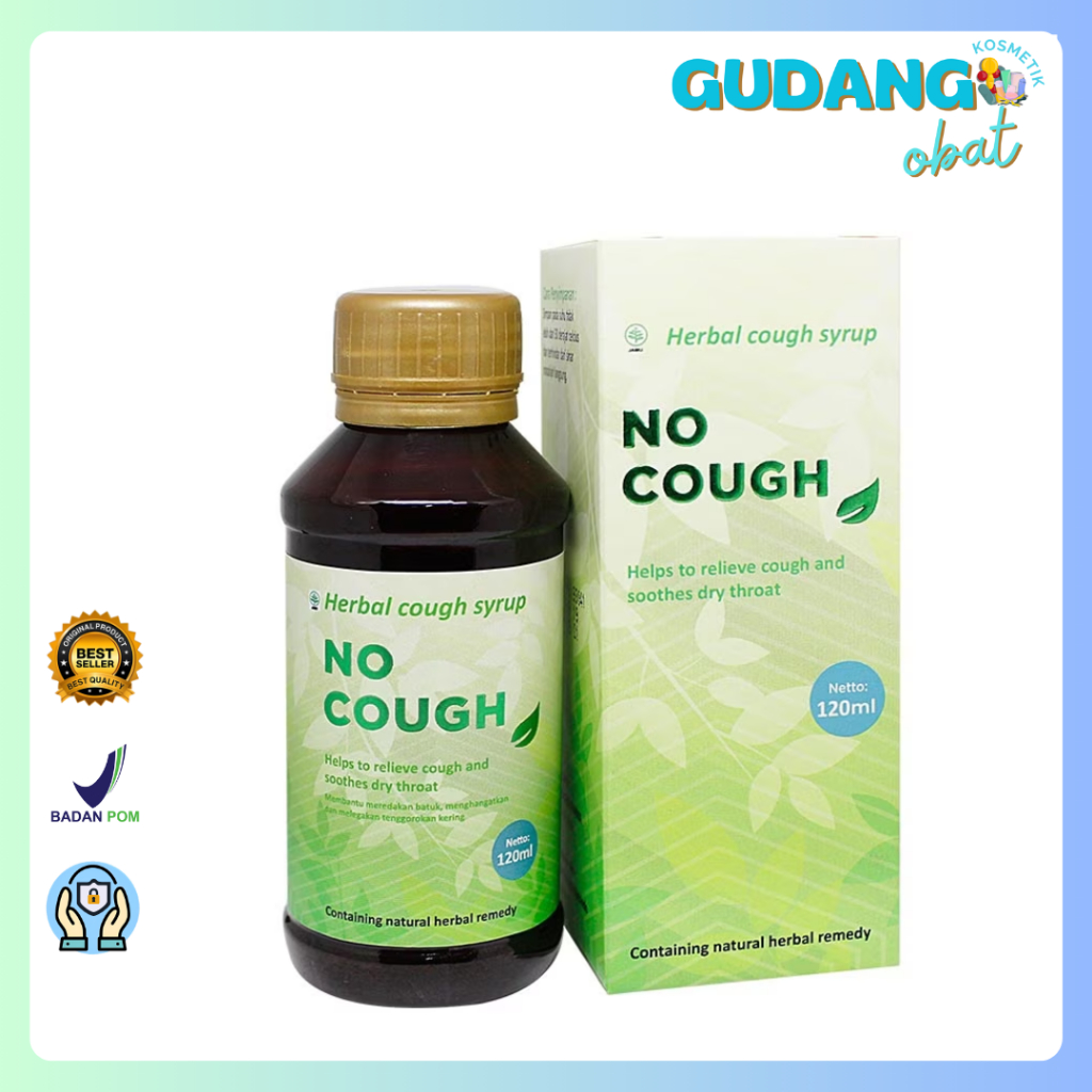 No Cough Syrup 120 ml - Obat Batuk Herbal, Sakit Tenggorokan, Batuk Alergi, Anti Histamin
