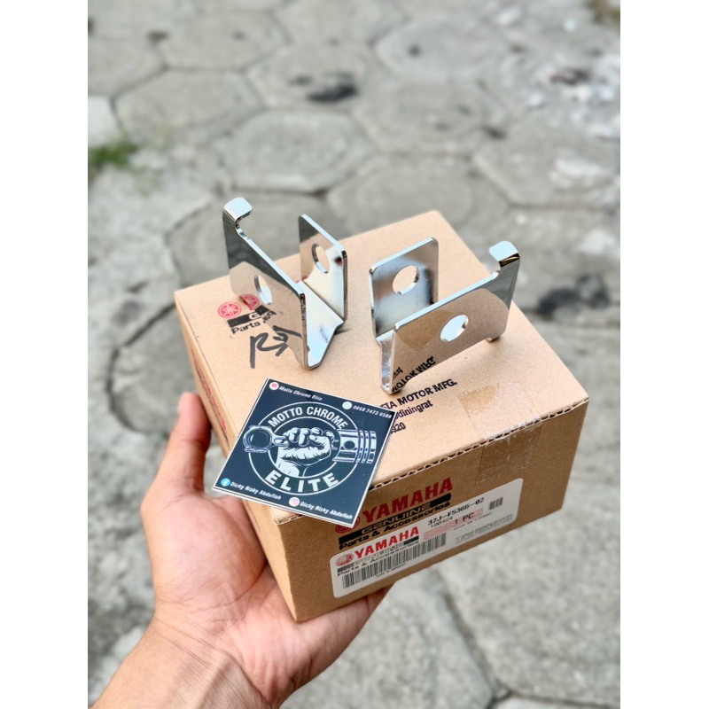 [CHROME CELUP] Plat Arm Belakang Fiz R Bahan Baru Tebal Finishing Chrome Celup