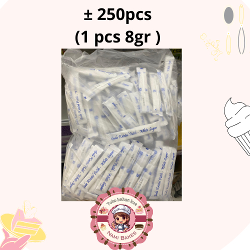 

Gula Putih Stick 250pcs Sachet ( 1pcs 8gr ) White Sugar