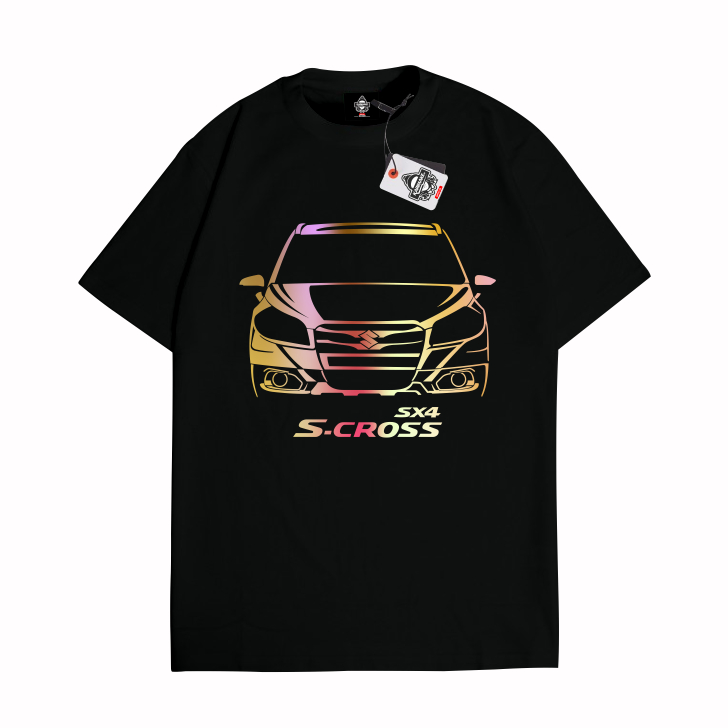 KARIMAKE Kaos Baju T Shirt Distro Unisex Gambar Mobil Suzuki SX4 S Cross Hologram