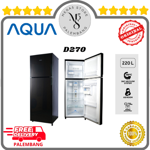 Kulkas Aqua 2 Pintu 270DS 220L Kulkas 2 Pintu Aqua Kulkas Dua Pintu