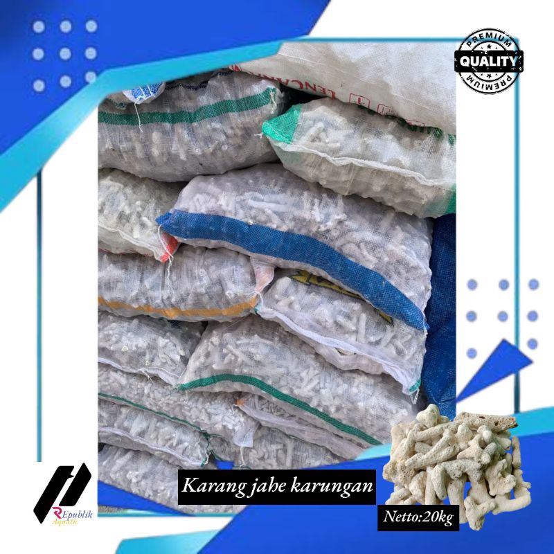 20kg karang jahe super berpori karungan media filter kolam ikan / karang jahe karungan / karang jahe