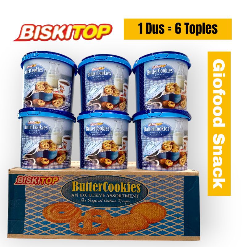 

1 DUS / KARTON - BISKITOP BUTTER COOKIES ASSORTMENT ISI 6 JAR Snack Biskuit Makanan