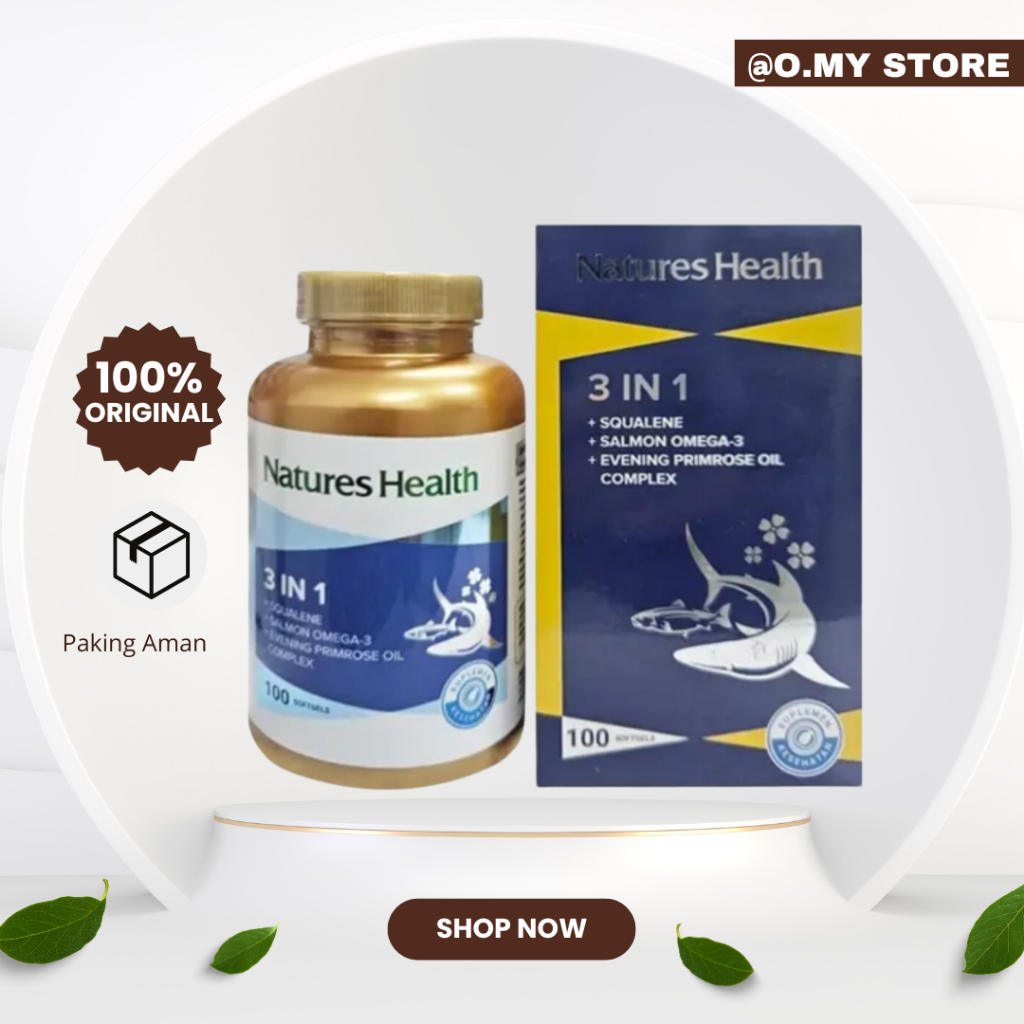 NATURE'S HEALTH 3 IN 1 SQUALENE + SALMON OMEGA 3 ( OMEGA-3 ) + EPO 100
