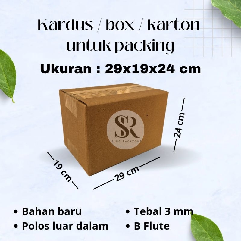 

Kardus Packing Ukuran 29x19x24 cm / Box Packing / Karton Packing Polos Baru dan Tebal