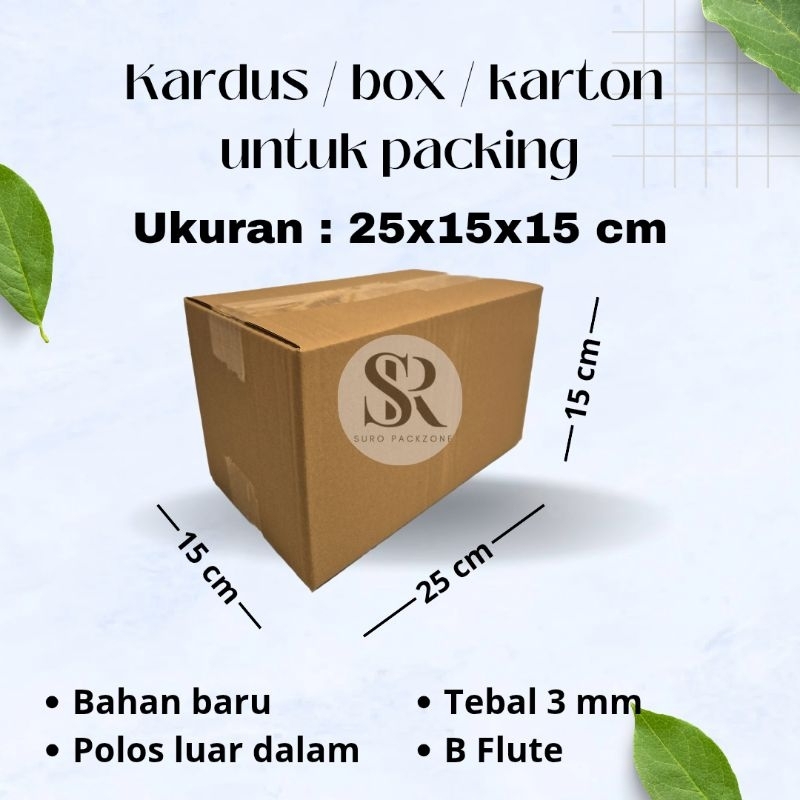 

Kardus Packing Ukuran 25x15x15 cm / Box Packing / Karton Packing Polos Baru dan Tebal