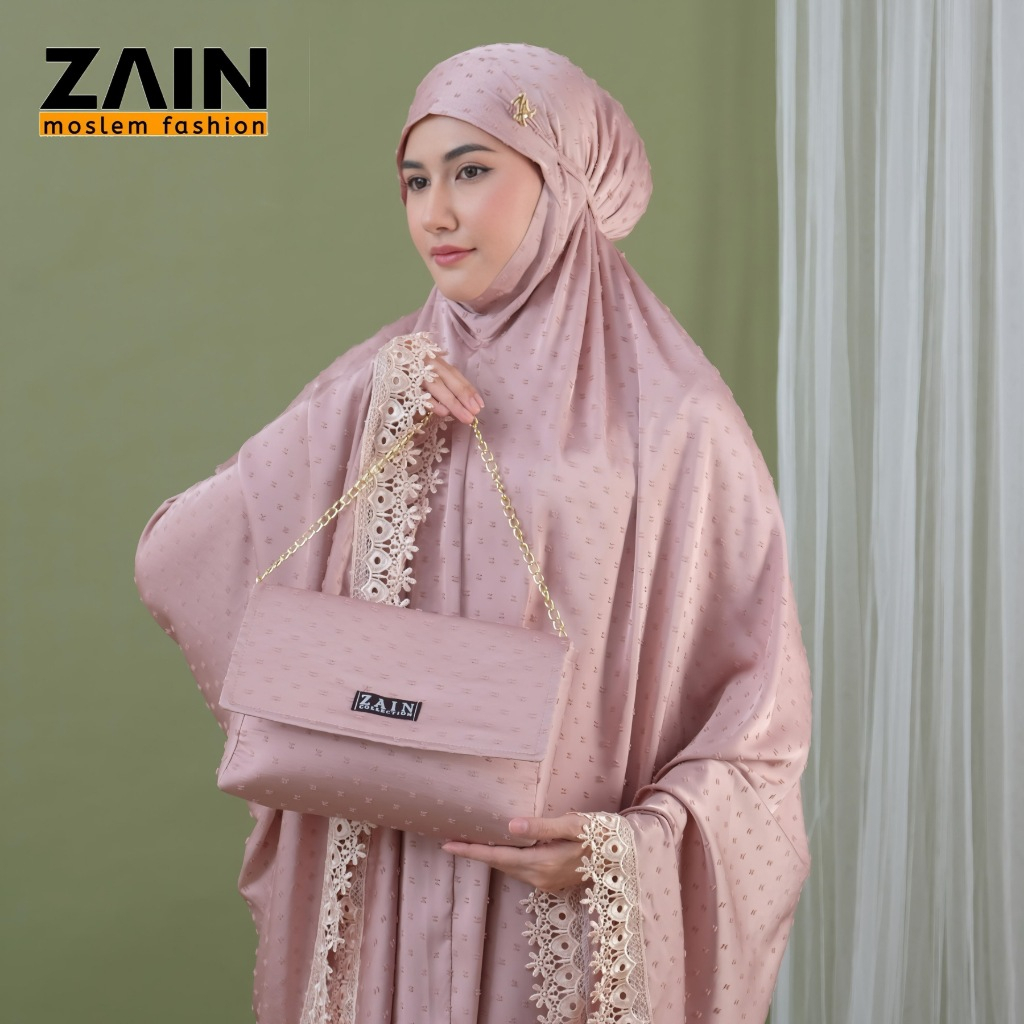 RB ZAIN Mukena Dewasa Penutup Dagu Uragiri Silk Premium Mewah Cantik AST