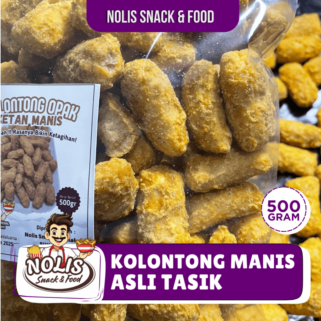 

500gr - Kolontong Manis Khas Tasikmalaya / Kelontong Opak ketan Manis gula merah/Grosir Nolis Snack