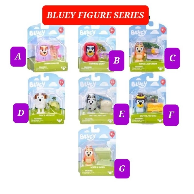 mainan figure bluey mainan anak bluey mini figure bluey cake topper bluey
