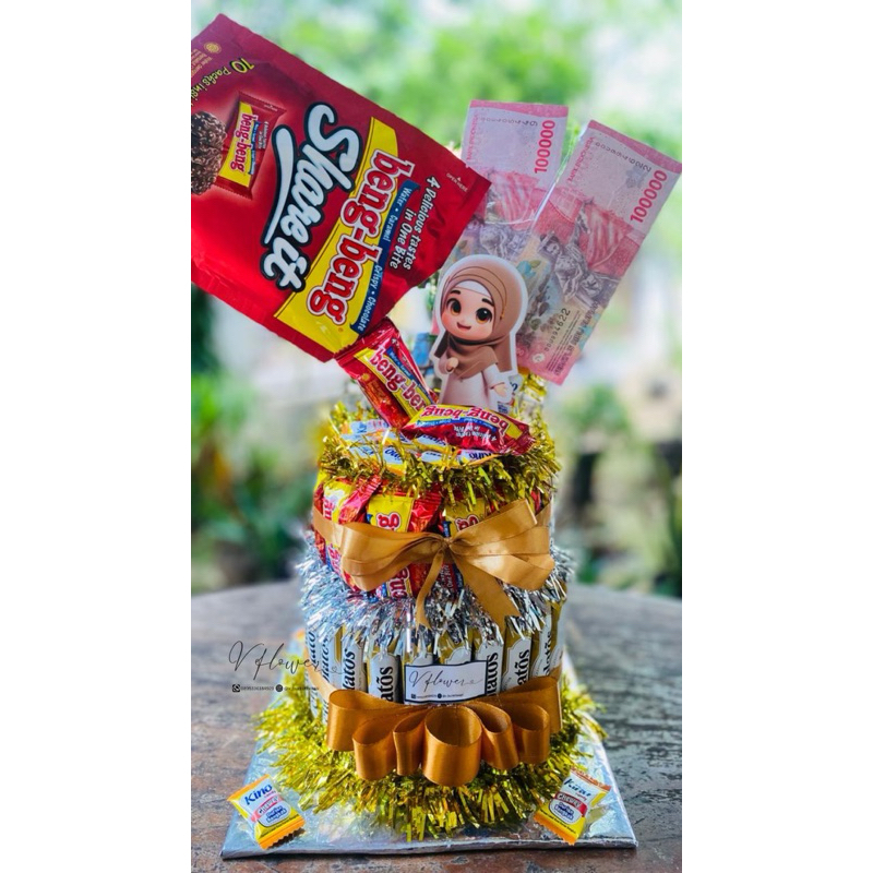 

money cake uang kosongan dan tower snack