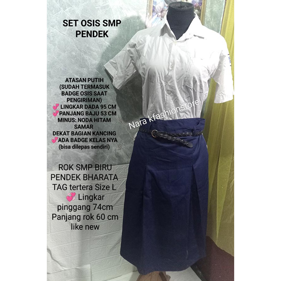 SERAGAM OSIS SMP PENDEK|ROK SMP PENDEK|ROK SMP PLOI 2|ROK SMP BELAH 2 PENDEK|ATASAN OSIS PENDEK