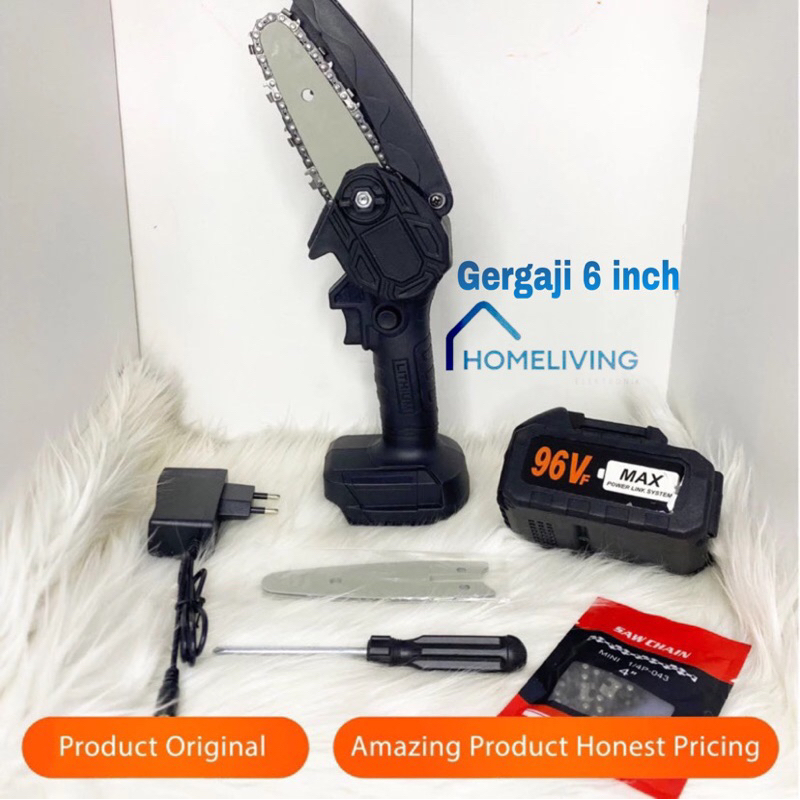 Gergaji Mini Gergaji Listrik Mini Portable genggam 6 Inch Serbaguna Chainsaw Murah
