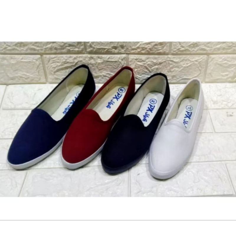 Sepatu Slip On PX Style 098 Sepatu Kanvas Polos Wanita Sepatu Bahan dasar lukis