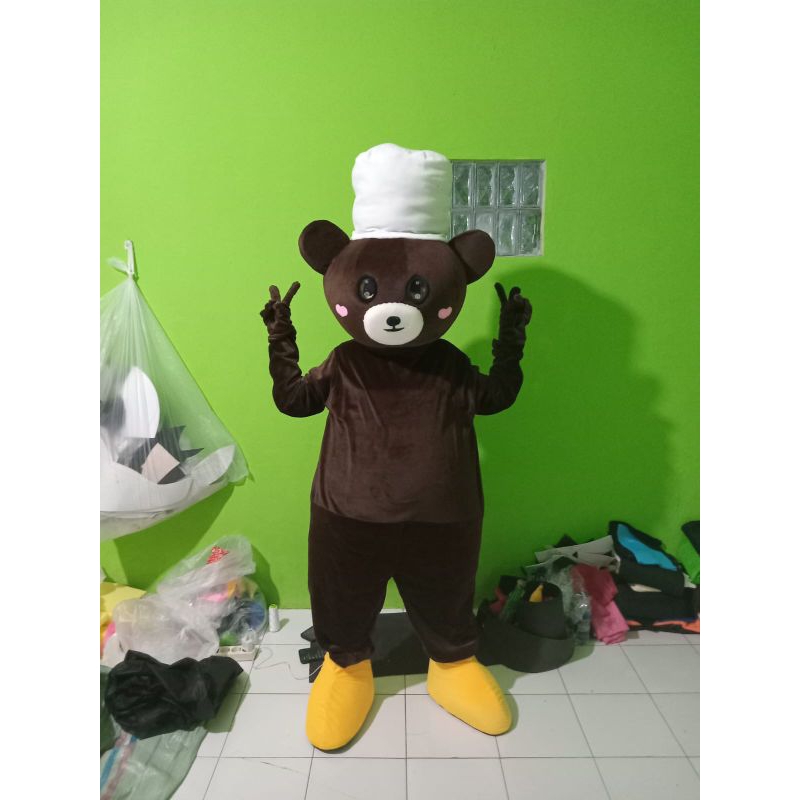 Kostum badut beruang line chef