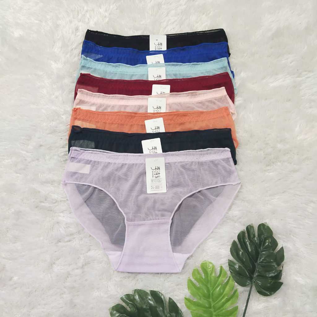 lingerie_extrajumbo -Culotte 491 - Celana Dalam Wanita - Motif Polos Semi Transparan Model Jaring Me