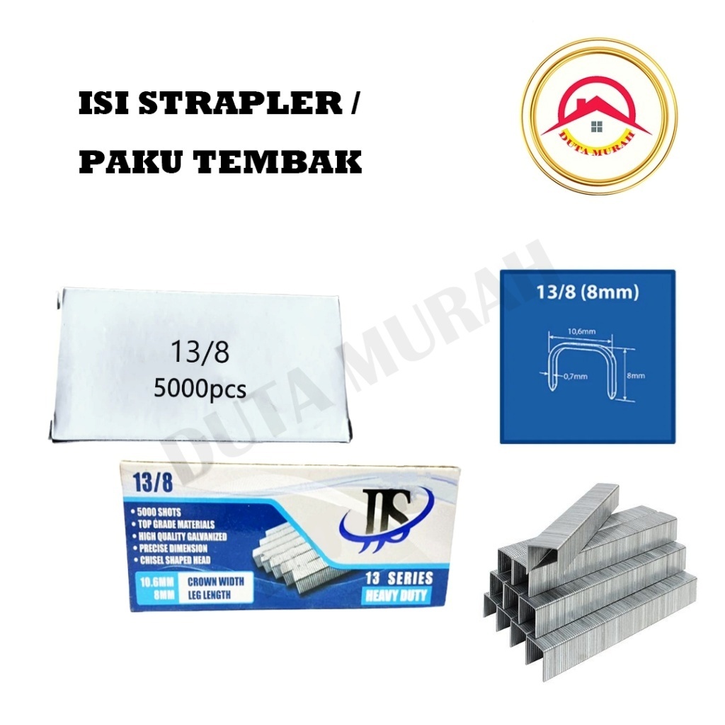 

Isi staples jok motor 13/8 (8mm) Refill Air Strapler Gun Tacker 8mm Buat Jok motor