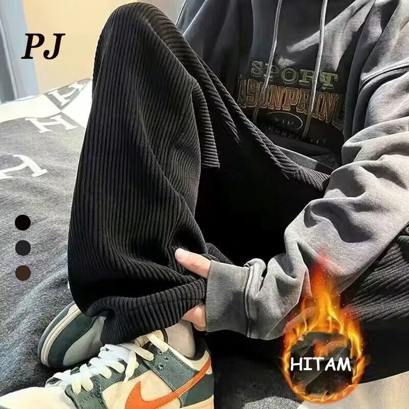 Celana Corduroy Panjang Pria Jumbo Big Size M-5Xl Celana Corduroy Gombrong Pria Celana Panjang Kordu