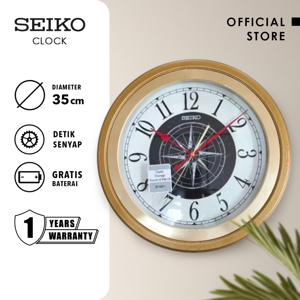 Jam Dinding Seiko QXA844G Detik Senyap Original