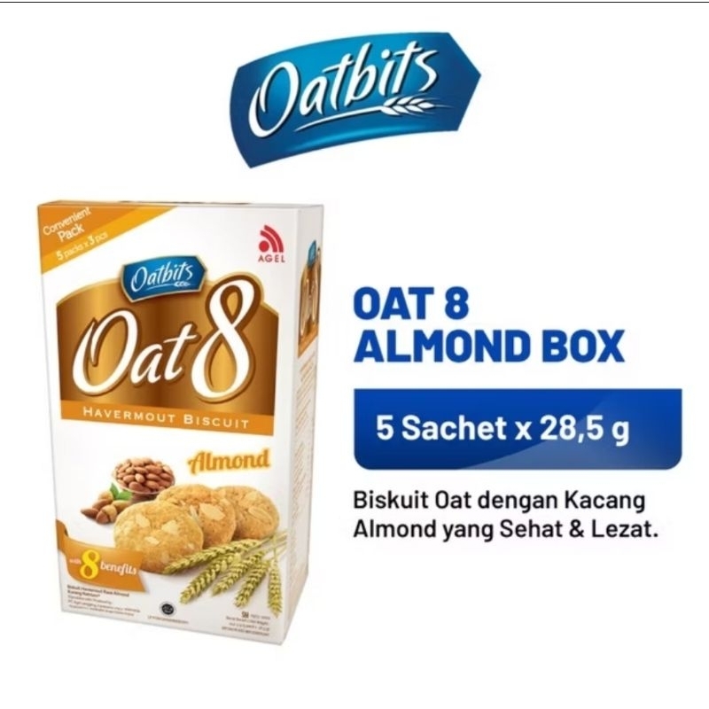 

OATBITS Oat 8 Almond 1 Dus (5 sachet x 28.5 gr)