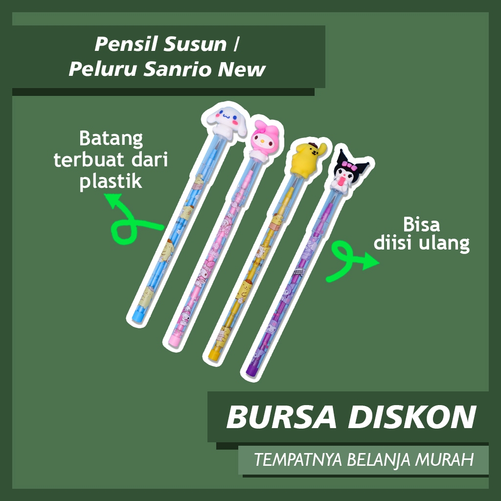 

Pensil Susun / Peluru Sanrio Peluru Lantu Susun Bensia Refill Isi Benzia