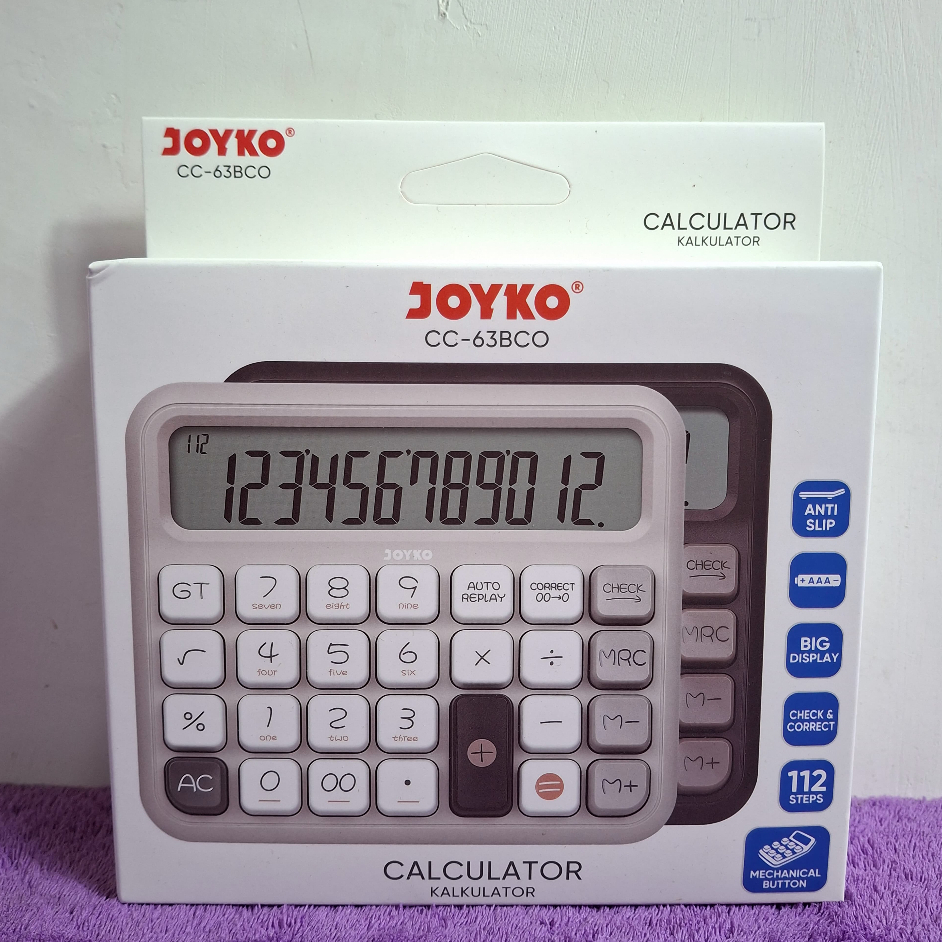 

Calculator Kalkulator Joyko CC-63BCO 12 Digits Check & Correct