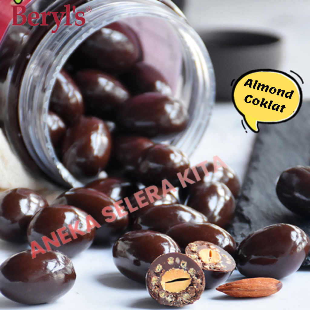 

Beryls Crunchy Assorted Almond Green Tea Milk White Chocolate Halal Kemasan Jar 380gr & 450gr