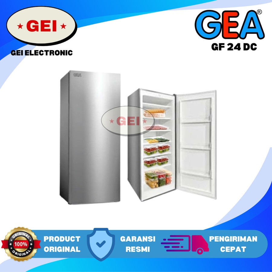 Gea GF24DC Upright Freezer GF 24DC Kulkas Freezer Berdiri GF24 DC - Garansi Resmi