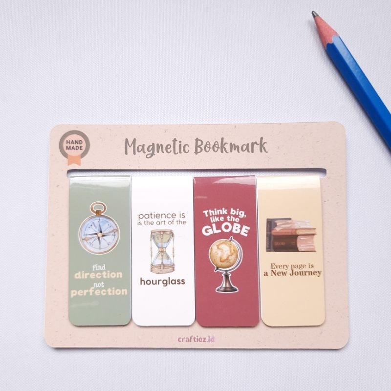 

Pembatas Buku Magnet Handmade Magnetic Bookmark isi 4