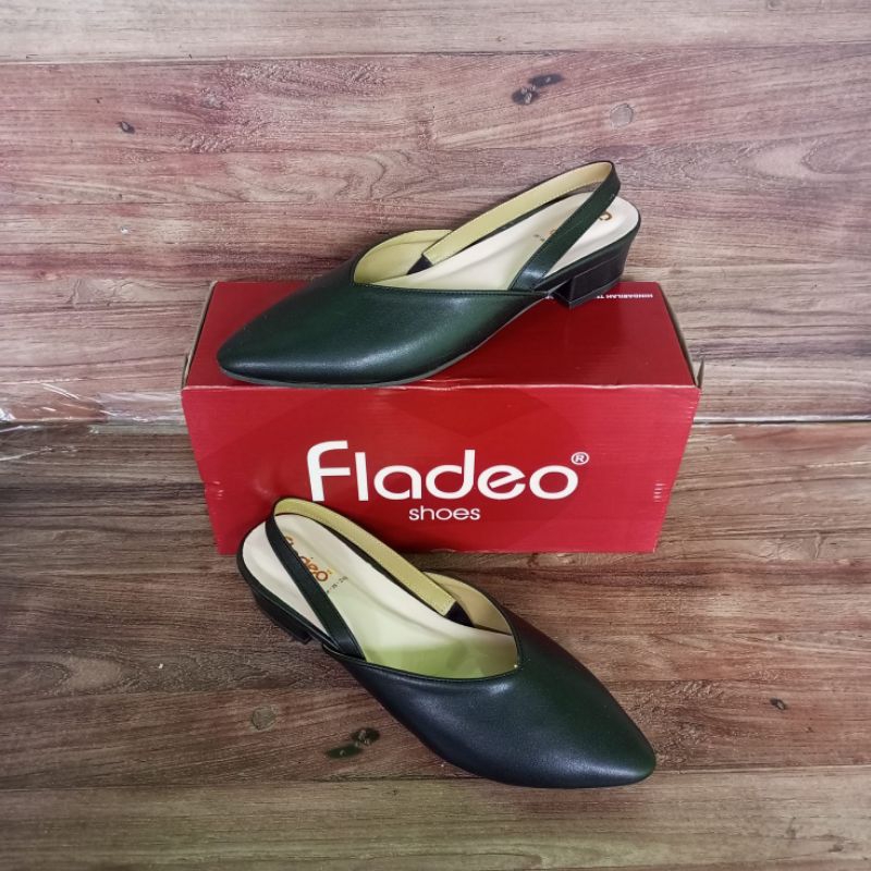 Sandal sepatu wanita tali belakang karet hak 3cm