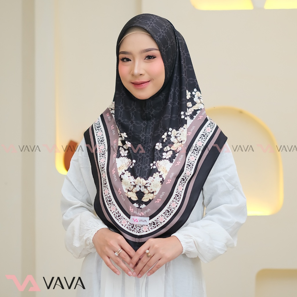VAVA Hijab - Hira Jilbab Instan Terbaru Kekinian Motif Jilbab Khimar Malay Printing Sublim Non Pet