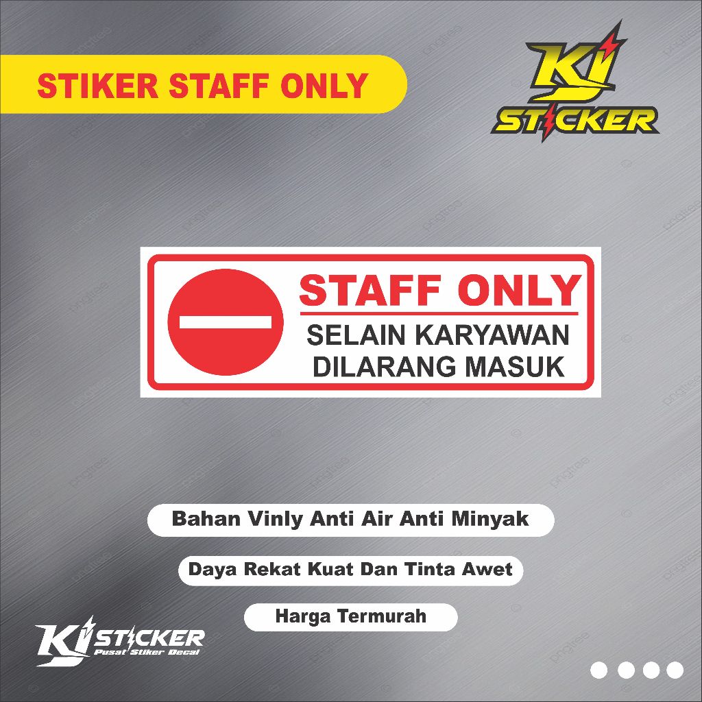 

Promo Stiker Label Staff Only / Stiker Selain Karyawan Dilarang Masuk / Stiker Dilarang Masuk / Stiker Karyawan