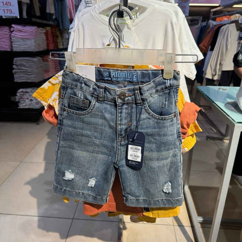 PITO DITO - SALE Celana Pendek Jeans Anak Laki-Laki (3-14 Tahun)
